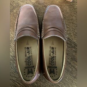 Cool-Air Brown Leather Men's Loafers